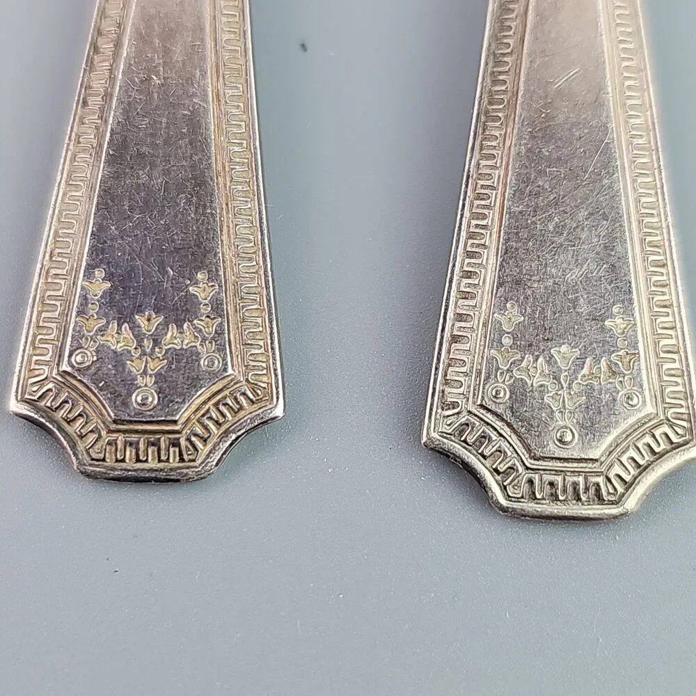 Vintage National Silver Co. EPNS Silverplate 2 Salad Forks 4 Tea Spoons ADAM